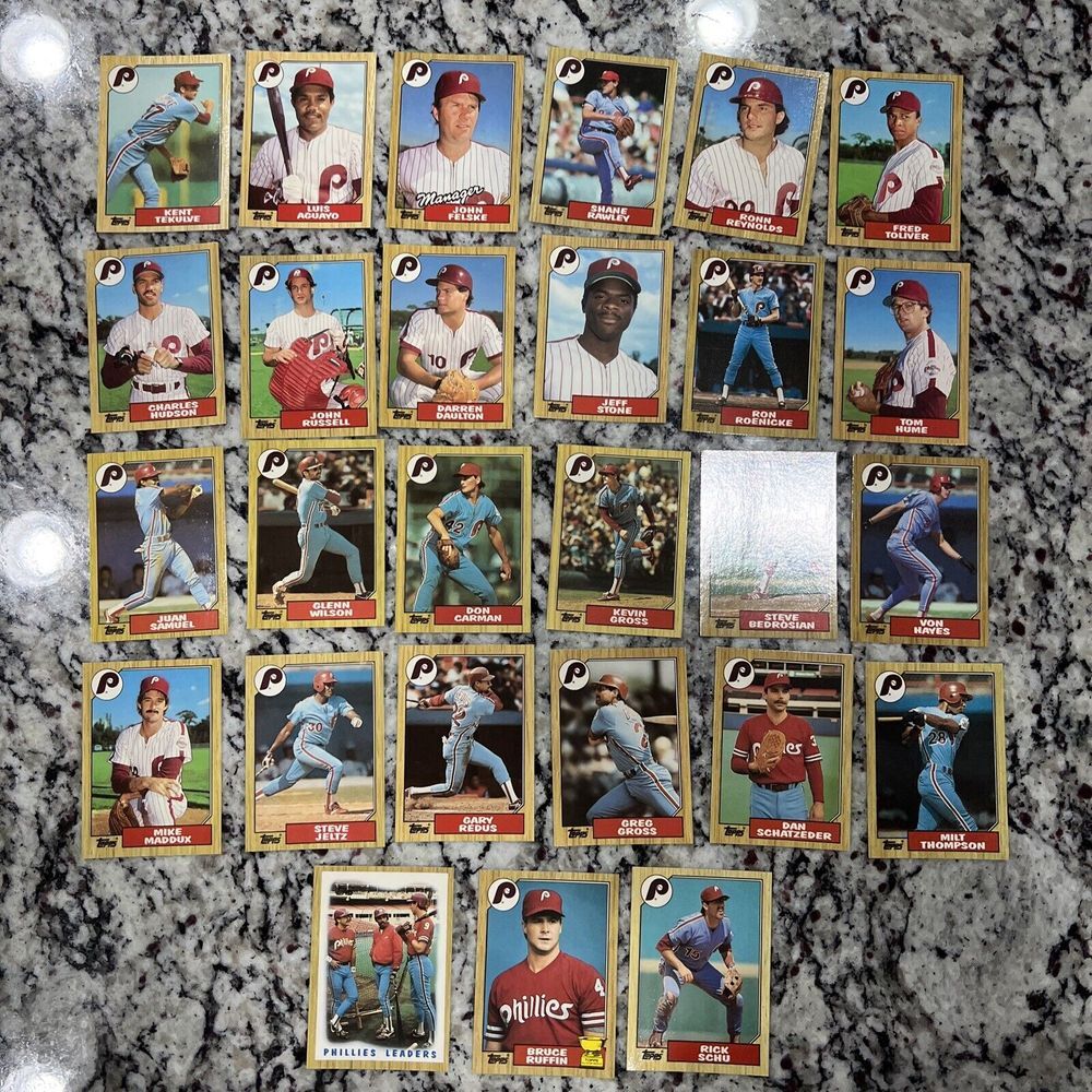 Philadelphia Phillies 1987 Topps Tiffany Cards Lot 27 Total Set Break